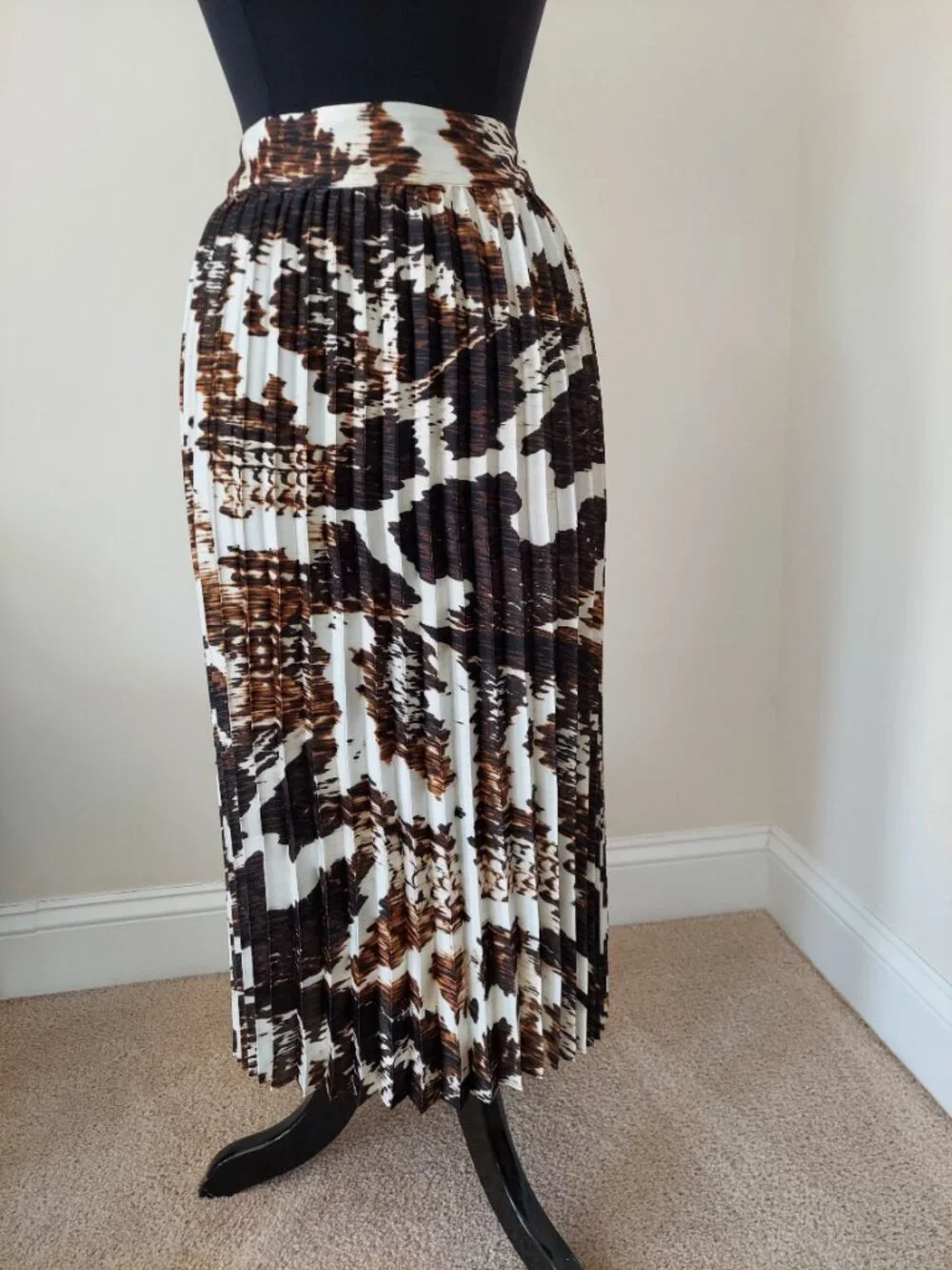 Worthington Pleated Midi Skirt Reptile Print, SZ PXXL, 100% Polyester
